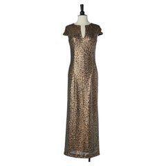 Sequin sleeveless evening dress with animal pattern JUST CAVALLI