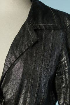 Silver coated Black linen coat CHRISTIAN DIOR by JOHN GALLIANO
