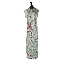 Silk maxi dress with Gazette print ANGELO TARLAZZI