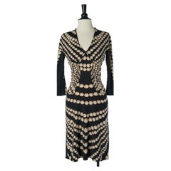 Vestido de cóctel de jersey estampado y drapeado de ROBERTO CAVALLI