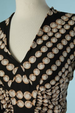 Printed and draped jersey cocktail dress ROBERTO CAVALLI