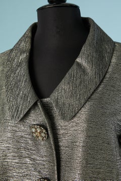Veste CHLOE argentée à simple boutonnage