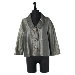 Veste CHLOE argentée à simple boutonnage