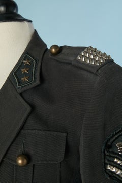 Cotton Army style single breasted jacket BALMAIN