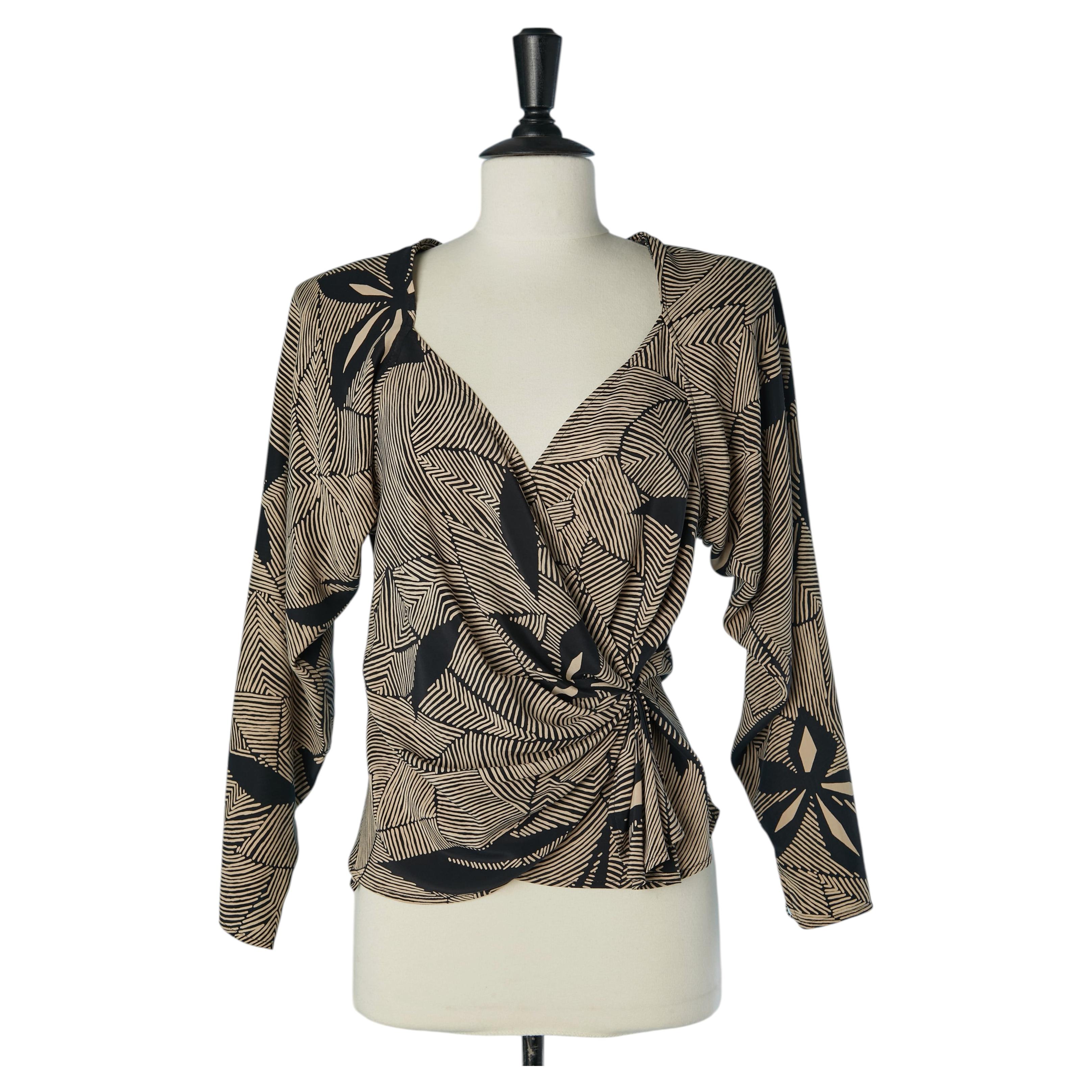 Bedrucktes, in Seide gewickeltes Hemd von EMANUEL UNGARO PARALLELE im Angebot