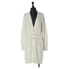 Long gilet en cachemire blanc cassé CHANEL