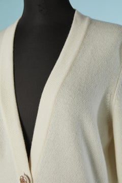 Long off-white cashmere cardigan CHANEL