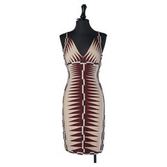 Jacquard knit mini dress with graphic pattern HERVE LEGER
