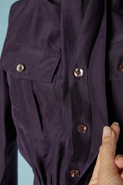 Purple silk jacket and trouser ensemble JEAN-PAUL GAULTIER
