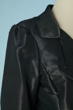 Glänzender Mantel in Anthrazitgrau von BALENCIAGA, entworfen von Nicolas Ghesquière