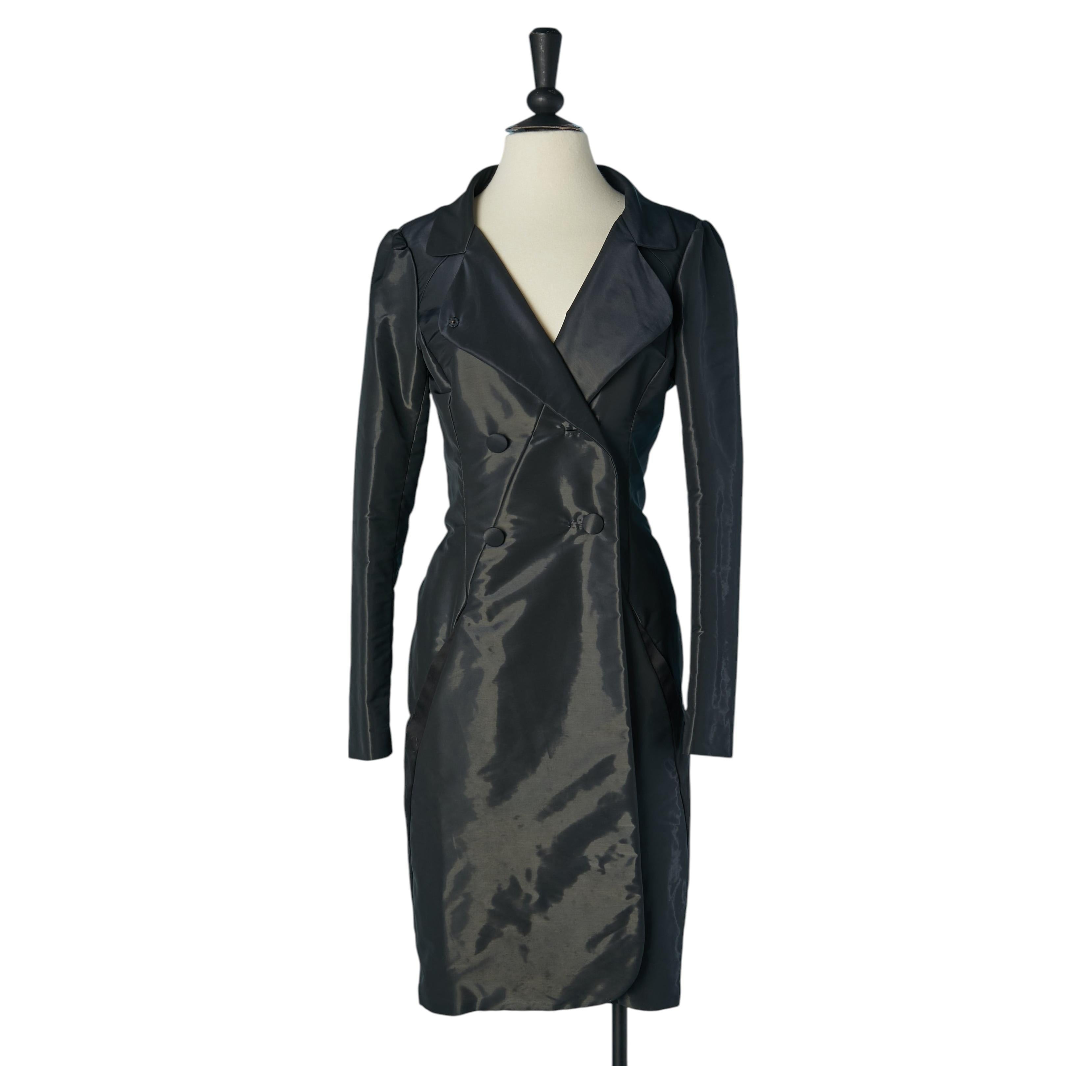 Antracite grey shiny coat BALENCIAGA by Nicolas Ghesquière