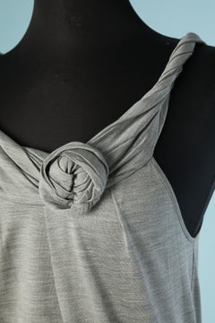 Grey silk and cotton jersey tank top CHRISTIAN DIOR Boutique