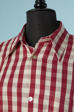 Red and white shirt with check pattern DRIES VAN NOTEN