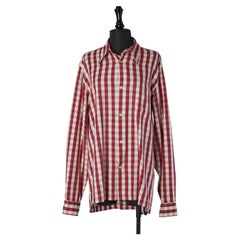 Red and white shirt with check pattern DRIES VAN NOTEN
