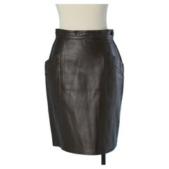 Schwarzer Lederrock YVES SAINT LAURENT VARIATION