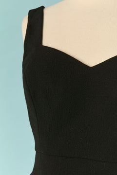 Vestido de cóctel de lana negra sin espalda de CHRISTIAN DIOR Boutique