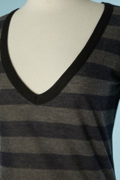 Grey and navy striped knit sweater SONIA RYKIEL