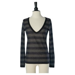 Grey and navy striped knit sweater SONIA RYKIEL