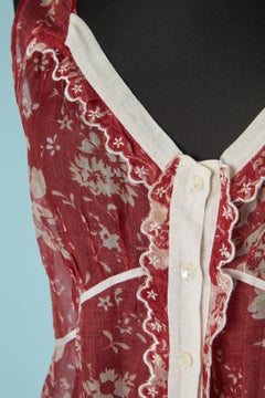 Printed sleeveless silk top with ruffle MARITHE + FRANCOIS GIRBAUD