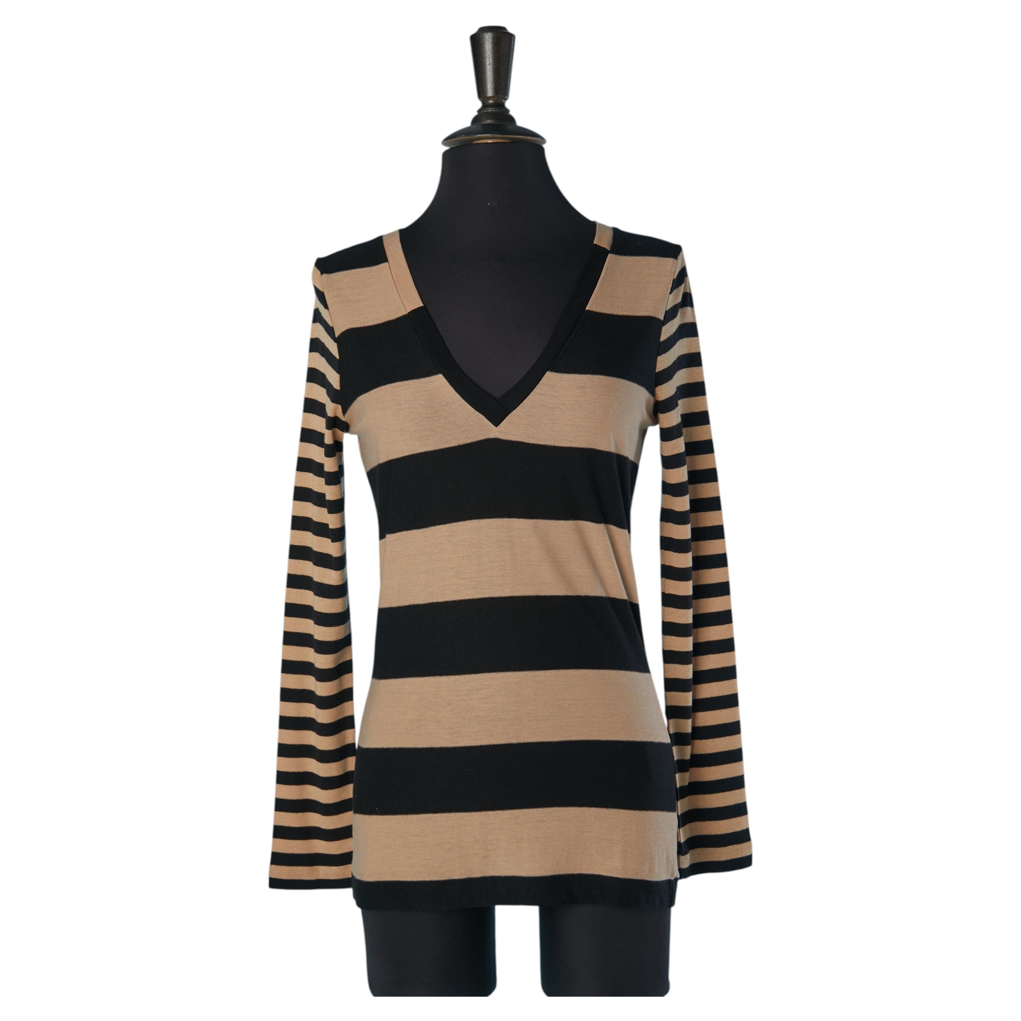 Maglione a righe nere e marroni SONIA RYKIEL