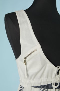 Bi-material sleeveless printed dress MARITHE + FRANCOIS GIRBAUD