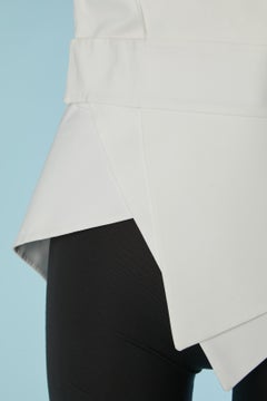 White sleeveless asymmetrical stiff cotton top ALEXANDRE VAUTHIER Couture