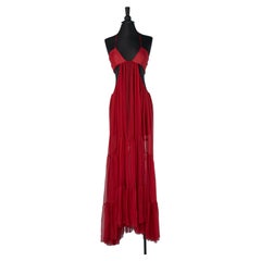 Abito da sera in chiffon di seta con la schiena scoperta, ALEXANDRE VAUTHIER