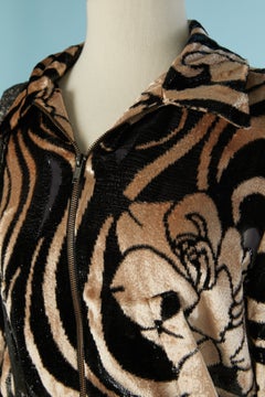 Dévoré velvet jacket with bag ensemble SCARLETT