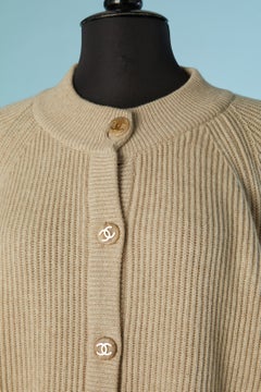 Beige cashmere cardigan CHANEL