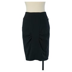 Black wool pencil skirt CHANEL