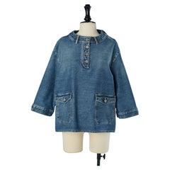 Denim tunic with jewellery button CHANEL