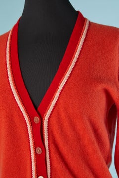 Cardigan en maille de cachemire orange CHANEL