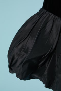 Black velvet and taffetas puff skirt with bow YVES SAINT LAURENT RIVE GAUCHE
