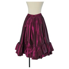 Purple taffeta ruffled skirt SAINT LAURENT Rive Gauche