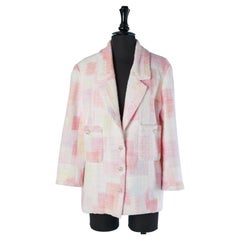 Pink and white single breasted jacket CHANEL