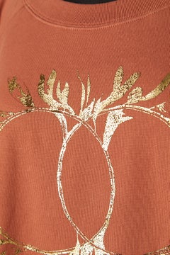Terracotta brown tee-shirt with gold print CHANEL