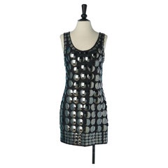 Black sleeveless cocktail dress with mirror embellishment CHER MICHEL KLEIN