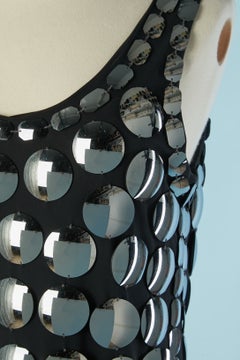 Black sleeveless cocktail dress with mirror embellishment CHER MICHEL KLEIN