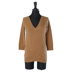 Kamelbrauner Pullover mit V-Ausschnitt von BURBERRY BRIT