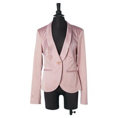 Hellrosa Satin-Blazer mit einreihigem Verschluss von GAULTIER JEANS