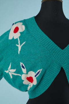 Jersey de cachemira con estampado de flores de CHANEL