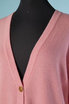 Cardigan lungo in maglia di cashmere rosa CHANEL