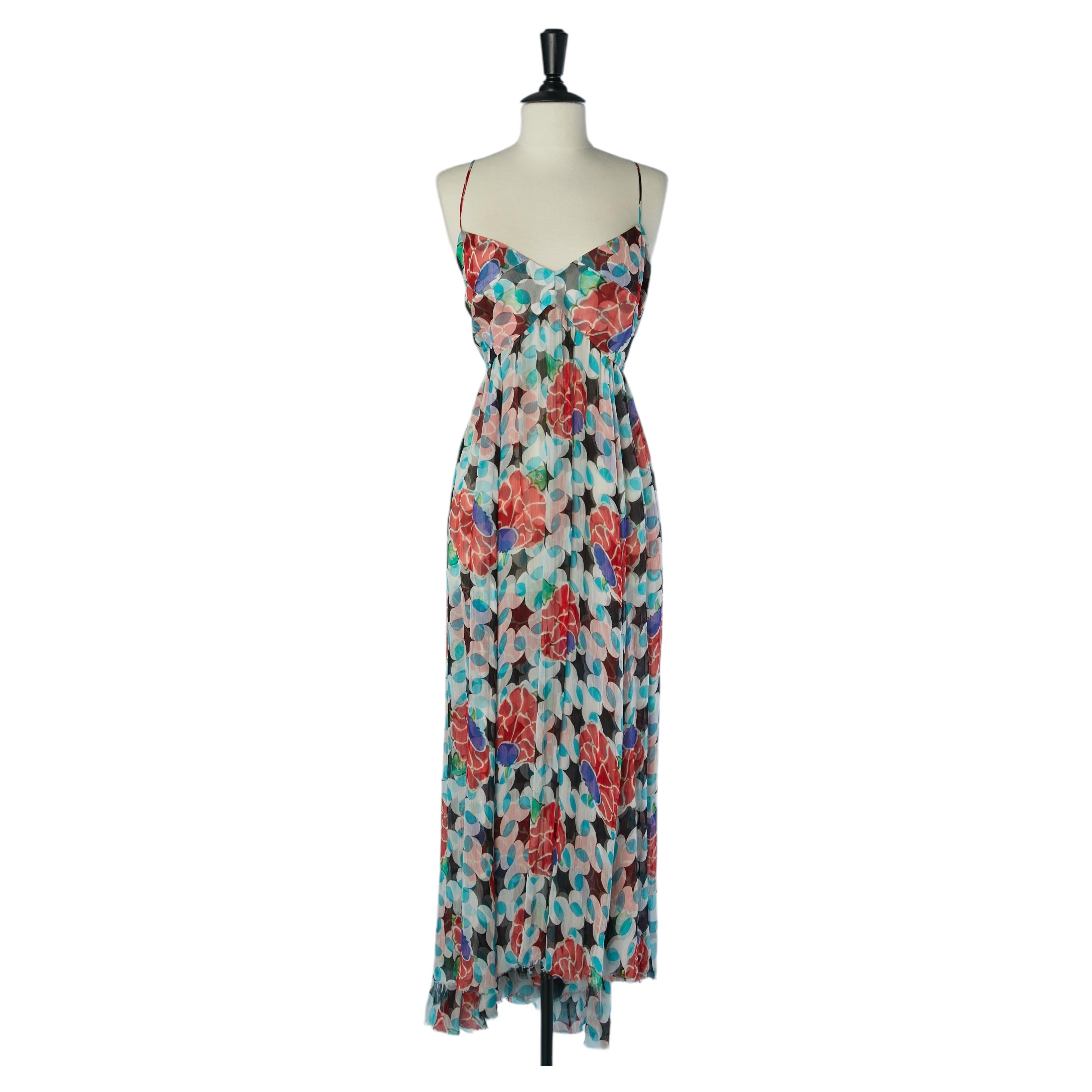 Silk chiffon printed maxi dress CHANEL Cruise 2015