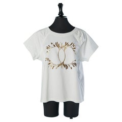 White tee-shirt with gold print CHANEL