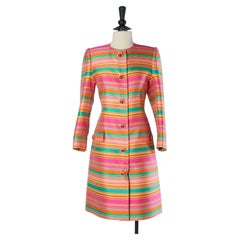 Raw silk striped coat NINA RICCI