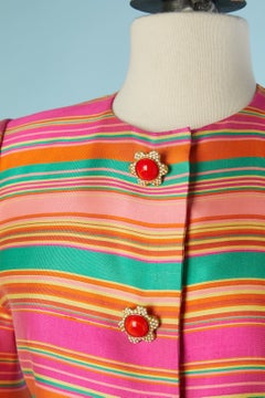 Raw silk striped coat NINA RICCI