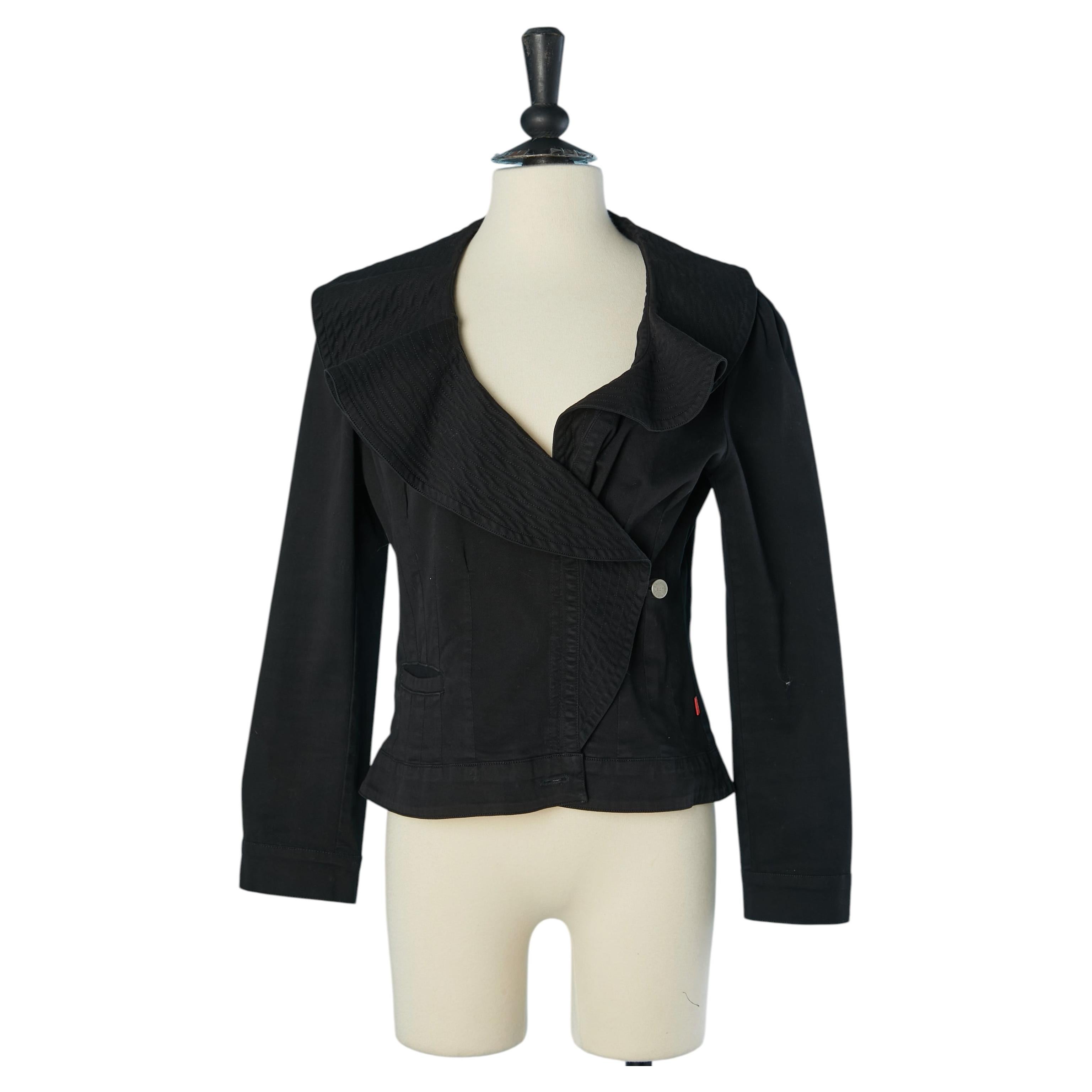 Black cotton double breasted jacket CHRISTIAN LACROIX JEANS For Sale