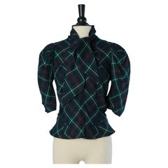 Wool single breasted jacket with bow tie and check pattern LOUIS VUITTON