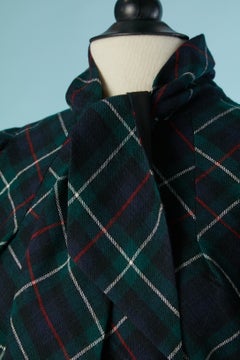 Wool single breasted jacket with bow tie and check pattern LOUIS VUITTON