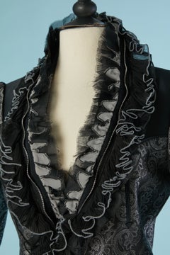 Grey silk Brocade jacket with ruffles BALENCIAGA by Nicolas Ghesquière